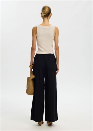 Anna u-neck tank Oatmeal Melange Selected Femme